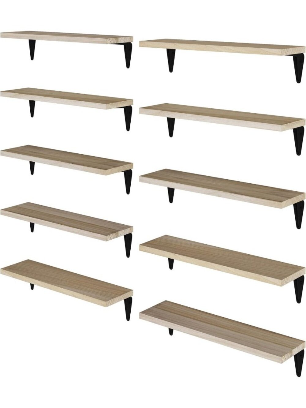 Set of 10 Floating Wall Shelves for Home Decor, Kitchen & Office Organization